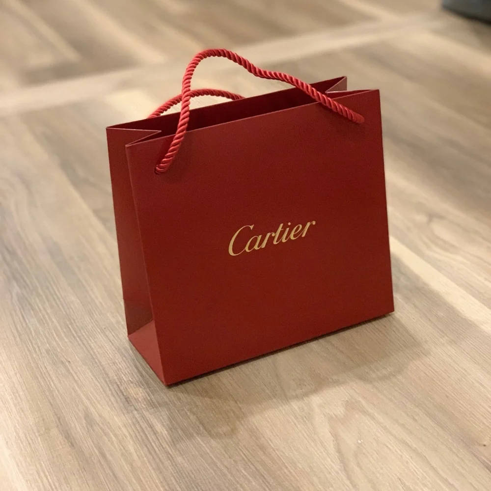 Authentic Cartier Red Gift Bag with gloss finish